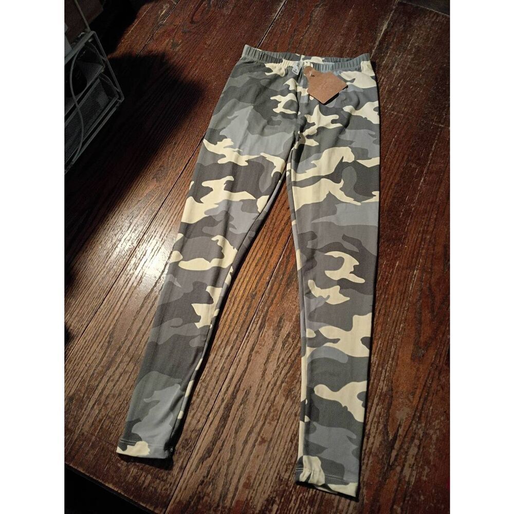 New Small Zenana Brushed Microfiber Camo Camouflage Legging Stretch Skinny Pants